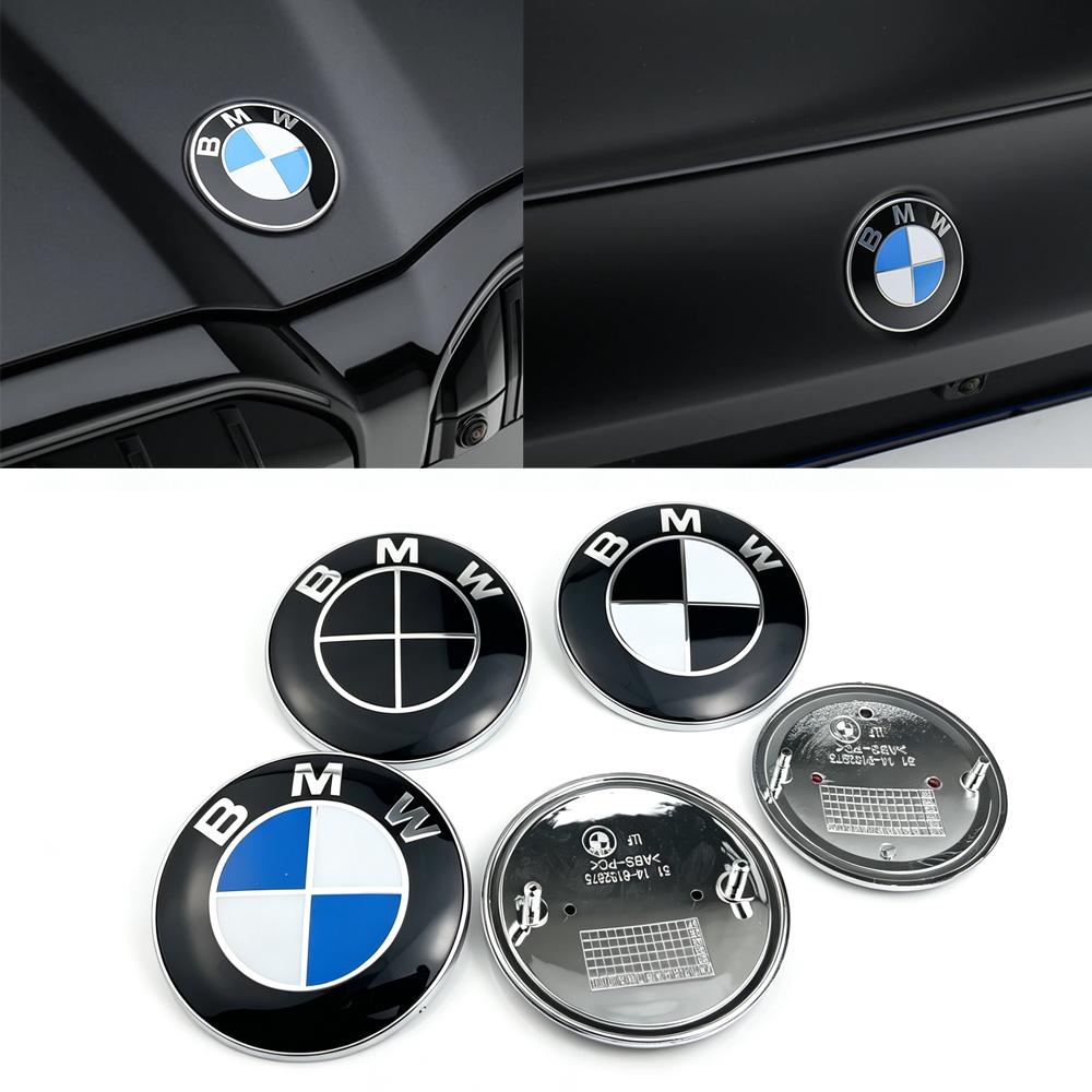 Car Hood Emblem Front Bonnet Logo Trunk Badge 2Pcs 74mm 82mm For BMW E46 E90 E39 E60 E36 E30 E61 E91 E92 E87 F10 F20 F30 X3 X5 xj4