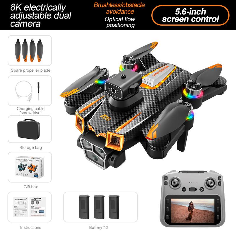 A19Pro Max 8K Drone With Gps & Brushless Motor, Triple Camera Eis, Optical Flow, Obstacle Avoidance, Foldable Rc Quadcopter