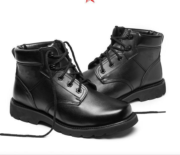 Мужские зимние ботинки Martin из коровьей шерсти: Туфли со стальным носком, противоскользящие, плюс бархат, утолщенный хлопковый материал