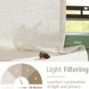 1pc or 2pcs Linen Look Café Curtain with Tassel Trim, Rod Pocket Short Kitchen Window Curtain, Light Filtering Small  Curtain