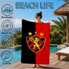 Sport Club Football Crest Printed Microfiber Beach Towel, Soft And Absorbent, Quick-Dry, Ideal for Summer Travel, Beach Essential, Swimming Pool