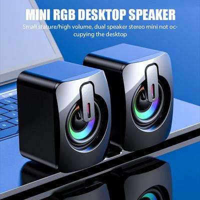 Компьютерные колонки, звуковая коробка для ПК, Hi-Fi стереомикрофон, USB проводной Caixa De Som со светодиодной подсветкой для настольного компьютера