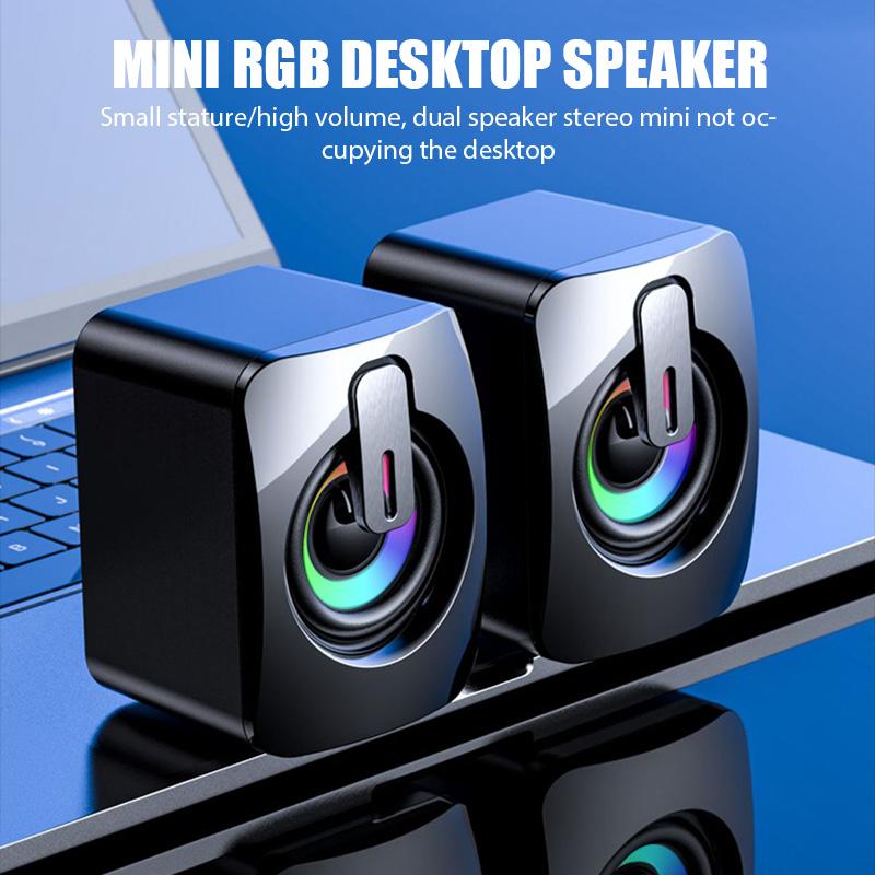 Компьютерные колонки, звуковая коробка для ПК, Hi-Fi стереомикрофон, USB проводной Caixa De Som со светодиодной подсветкой для настольного компьютера