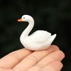 Миниатюрная фигурка лебедя Мини Белый лебедь Статуэтка из смолы Реалистичное украшение животного Кукольный домик Сказочный сад Микроландшафтное украшение