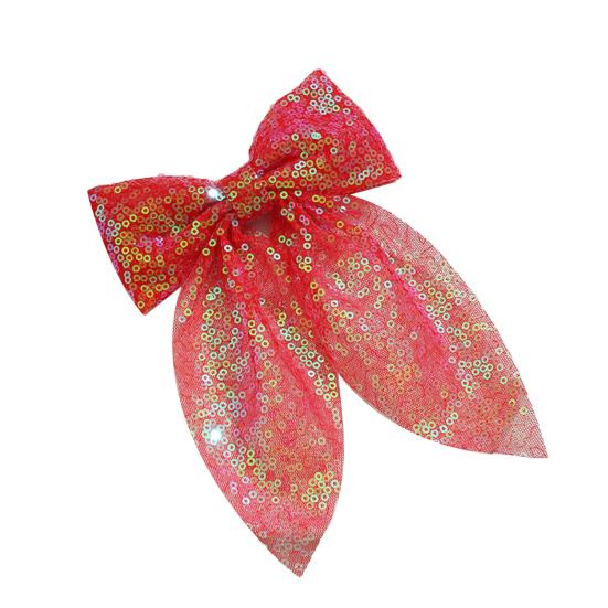 Girls Hair Pin Shiny Sequins Lightweight Breathable Fabric Hair Clip Bow Hair Accessories Party Photo Prop