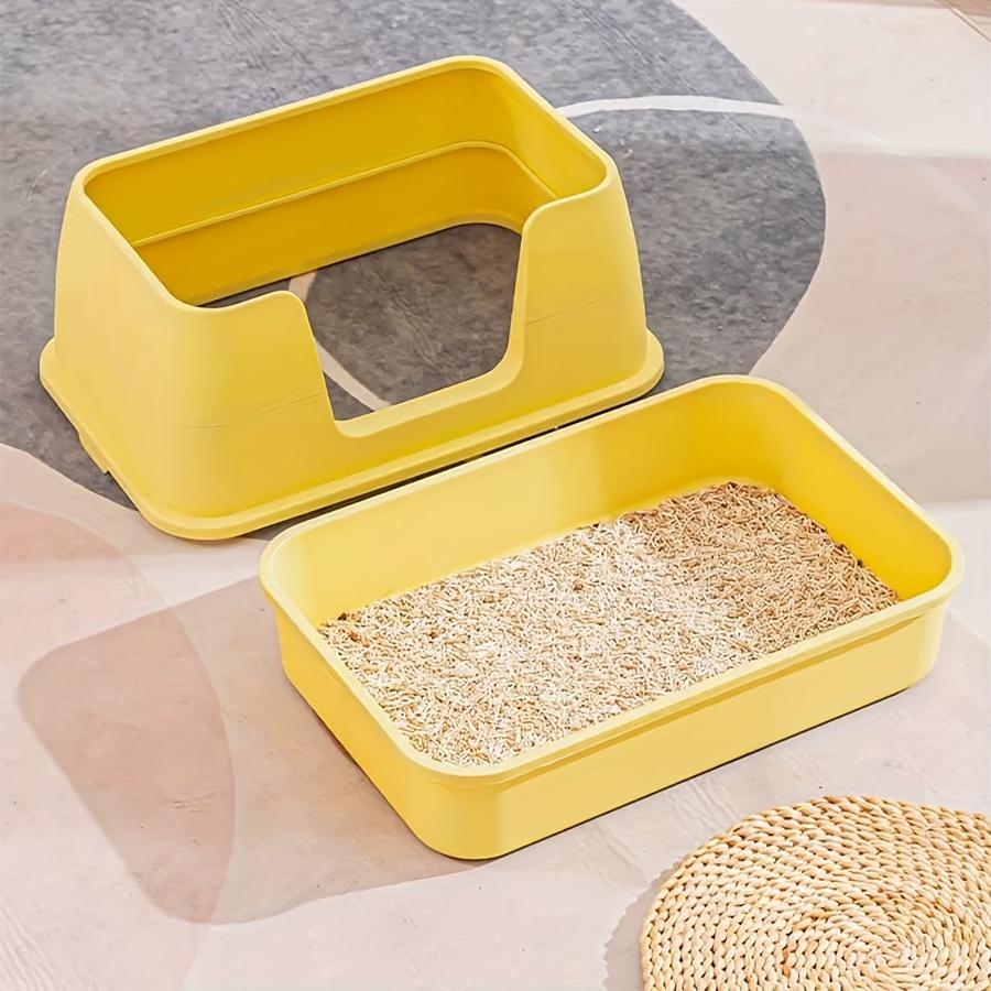 Очень большой ящик для кошачьего туалета с пластиковым совком, ящик для кошачьего туалета с высоким забором, кошачий туалет с легкой очисткой и защитой от брызг, туалет для домашних животных с лопаткой для туалета