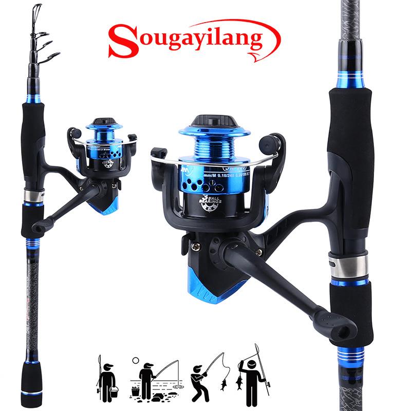 Комбинированная рыболовная катушка и удочка Портативная телескопическая удочка 1,8 м и гладкая спиннинговая катушка