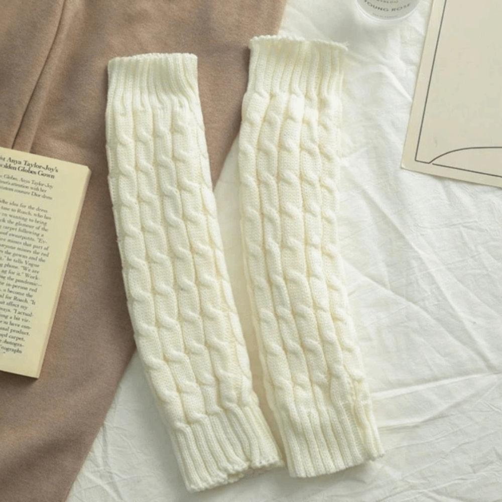 Вязаные гетры женские с узором «косы», двухслойные гетры для лодыжек, эластичные чехлы для ног, зимний сезон