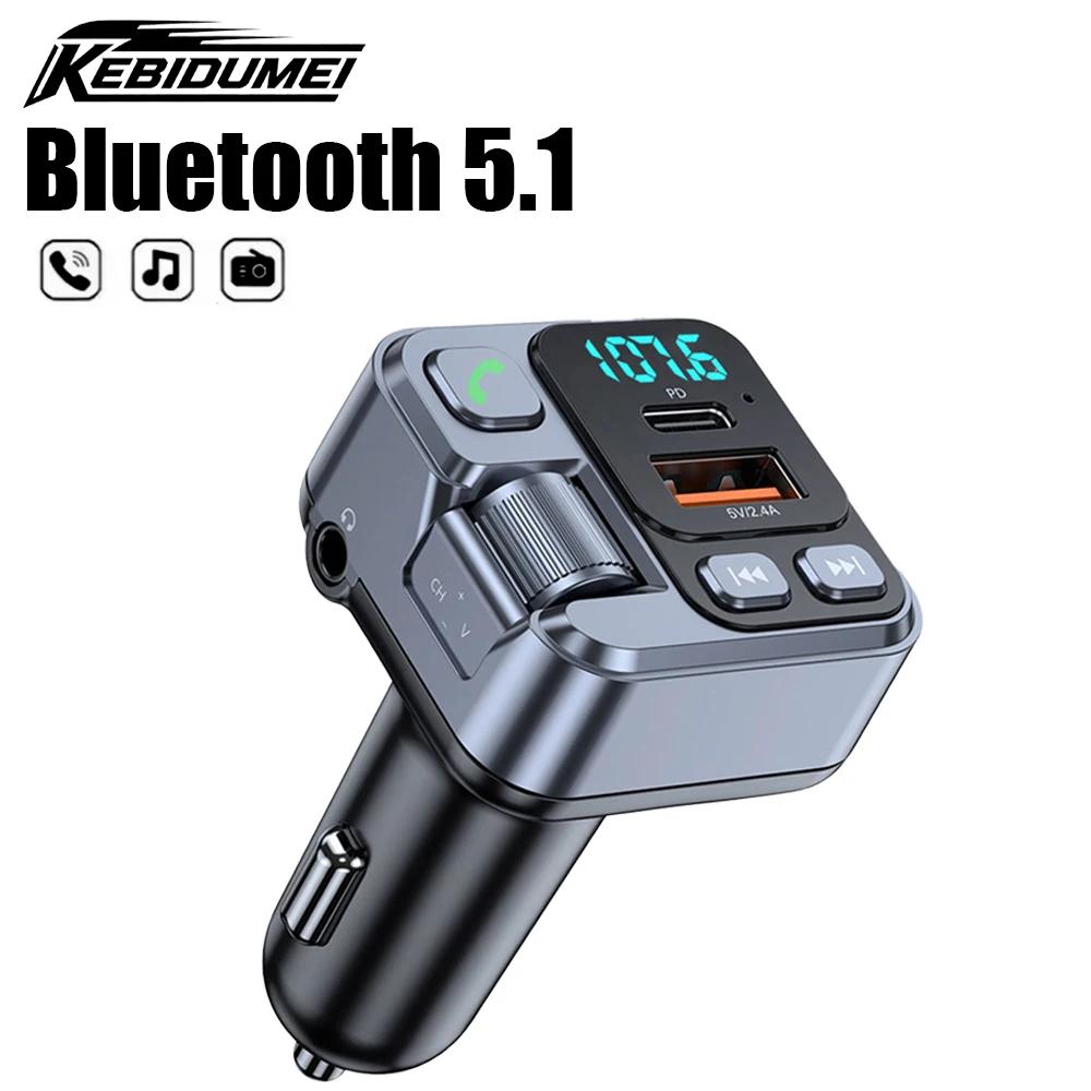 KEBIDUMEI HM101 Автомобильный Bluetooth-приемник FM-передатчик TYPE-C PD20W QC 3.0 Автомобильное зарядное устройство Адаптер с цифровым дисплеем Поддержка AUX-аудио