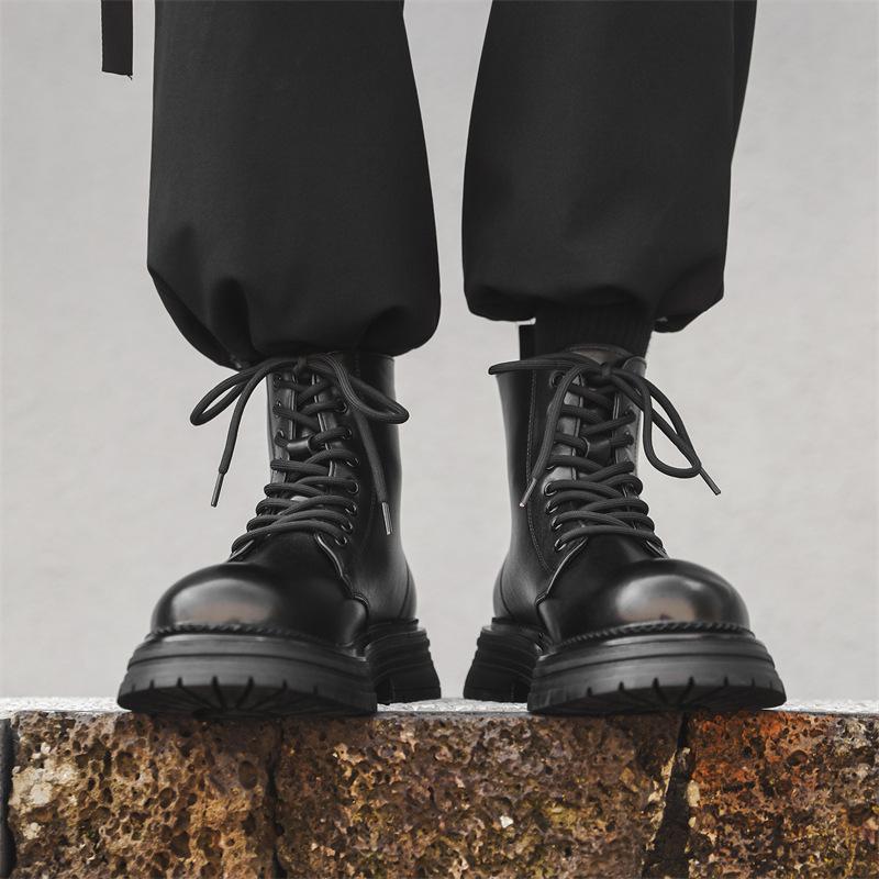 Мужские ботинки Мартин 2024 новая зимняя модель с высоким голенищем, кожаные ботинки-локомотивы, мужские тяжелые американские рабочие ботинки 22712J