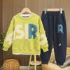 2024 Весна/Осень Корейский Мальчиков Модный Двойной Костюм С Письмом: Верх и брюки