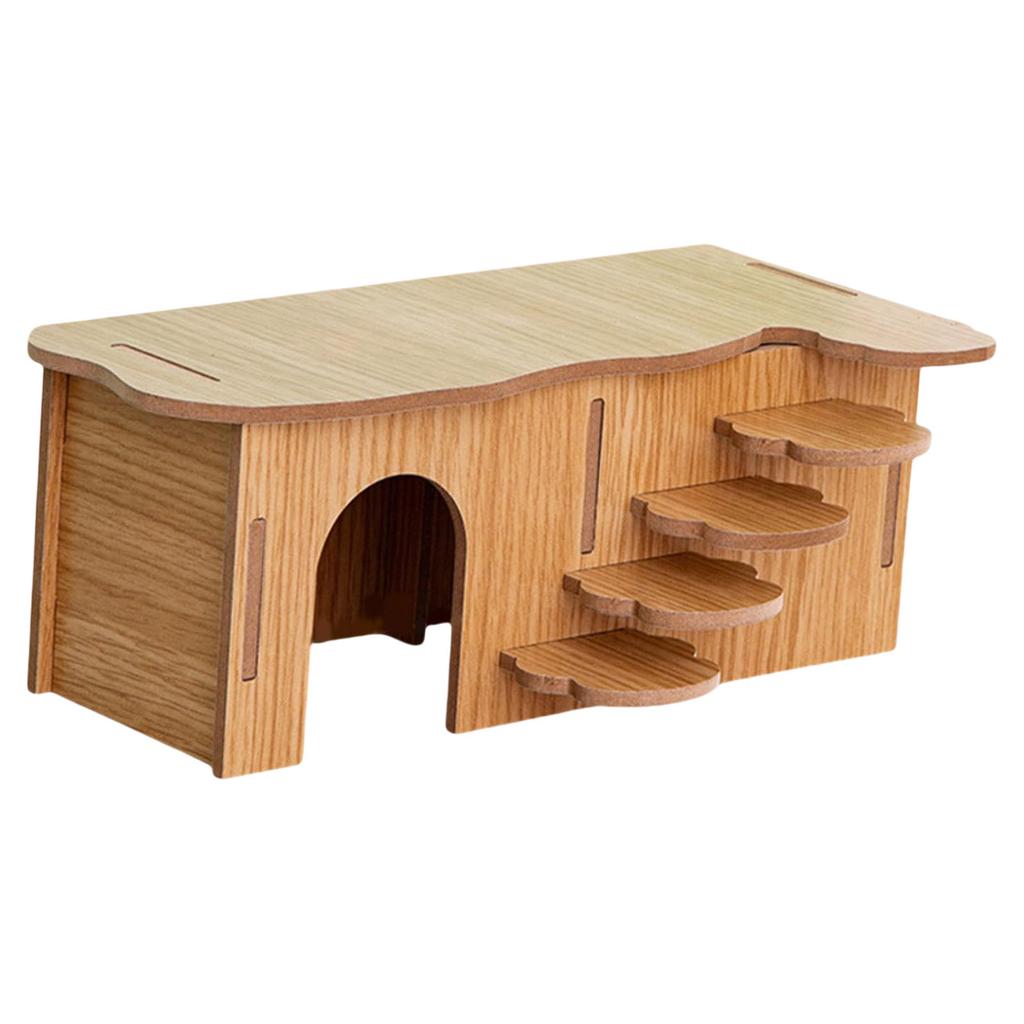 Домик для хомяка, укрытия, лестница для лазания, среда обитания мелких животных, игровой домик из натурального дерева, жевательная игрушка для карликового хомяка