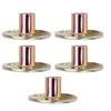 5 Pcs T Nut Flange 3 Hole Galvanized Iron Furniture Fixing Tee Round Base NutM8