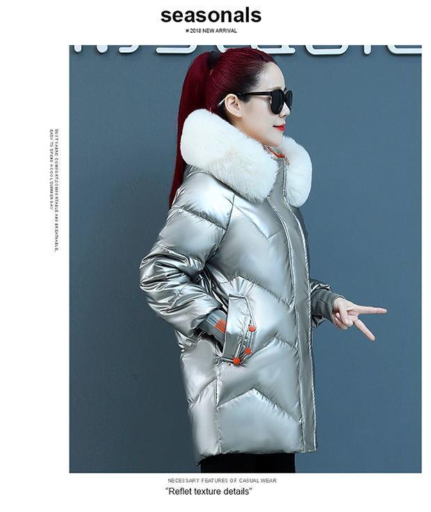 Осень и зима Яркая однотонная с капюшоном большой меховой воротник Свободная повседневная ветрозащитная утепленная теплая короткая женская куртка 5 цветов