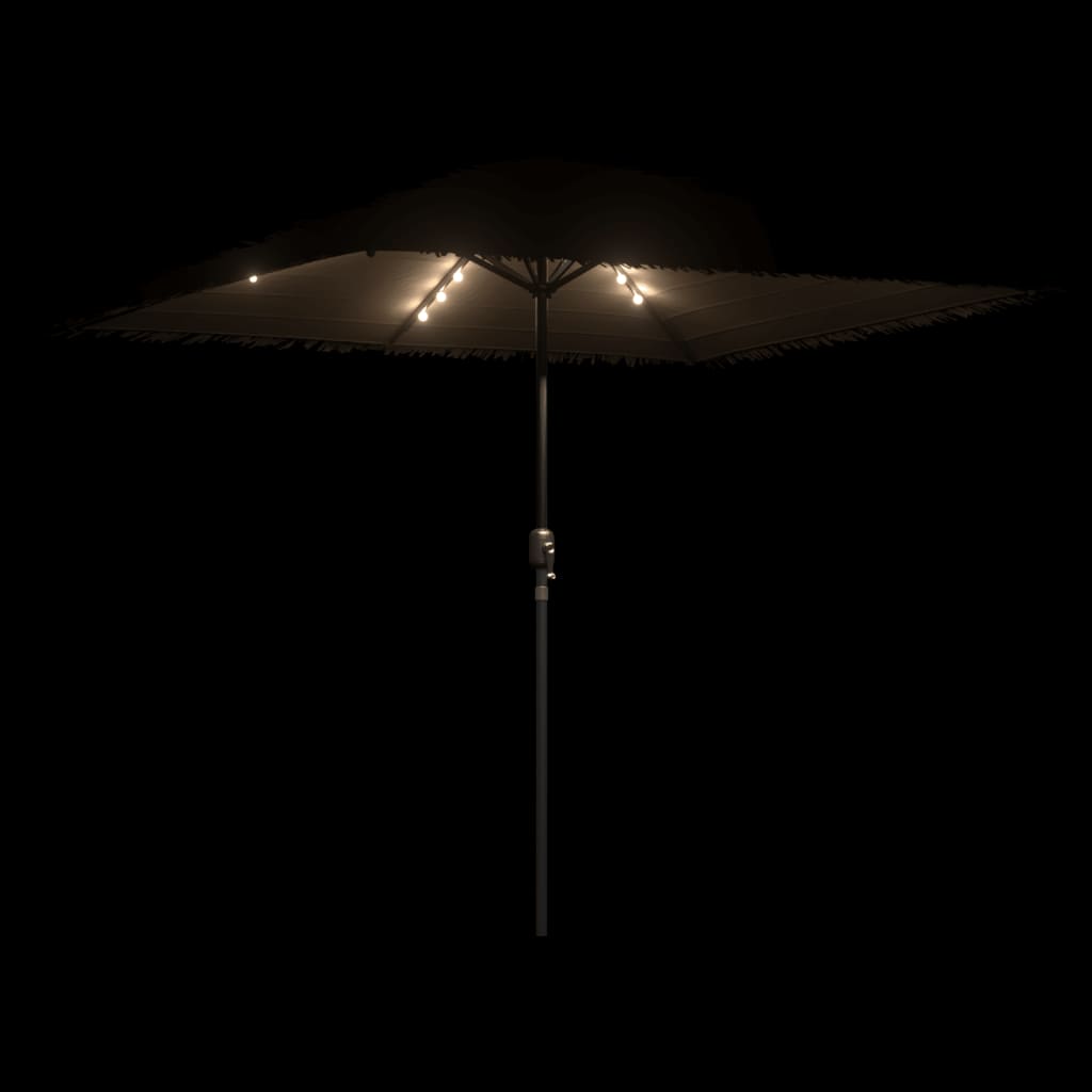 Vidaxl Parasol Ogrodowy Z Led, Stalowy Słupek, Brązowy, 248X248X248 Cm