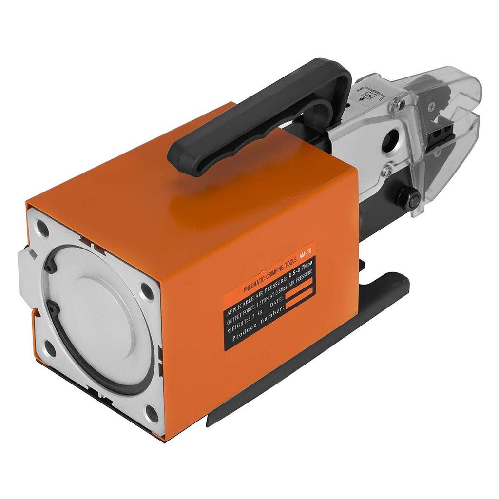 Pneumatic Crimping Tool Am-10, Air Powered Wire Terminal Crimping Machine Crimping Up To 16mm2, Pneumatic Crimper Plier Machine with 10 Sets Of Dies