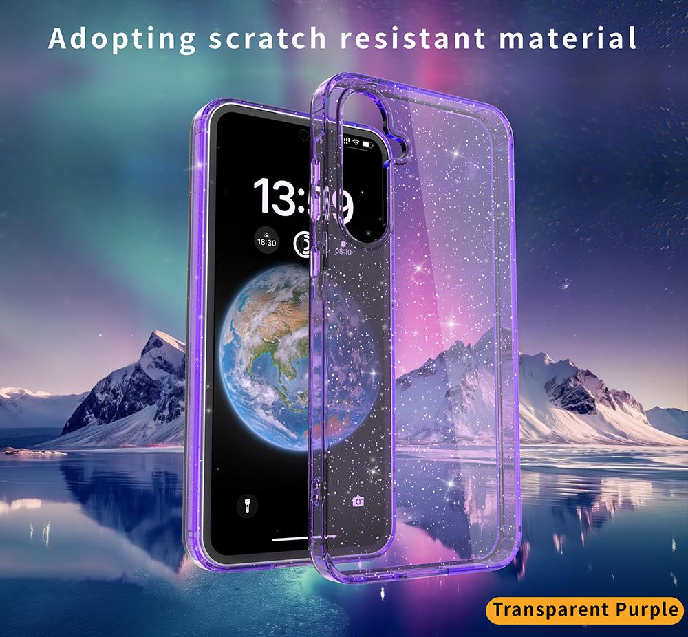 Роскошный Модный Прозрачный Чехол для Телефона с Блестками для Samsung Galaxy A57 A37 A17 A56 A36 A16 A06 A55 A35 A25/15/05 Ударопрочный Чехол