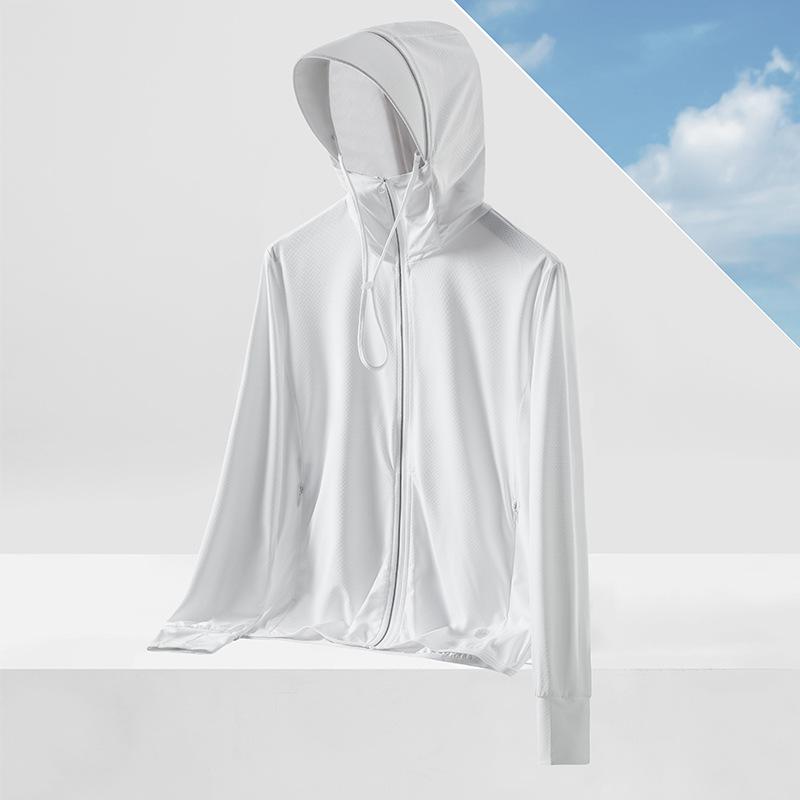 UPF50+ Ice Silk Sun Protection Jacket with Detachable Hood - Breathable Anti-UV Outerwear for Men and Women