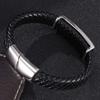 Bracelets Men Skeleton Skull Bracelets Bangles Genuine Leather Hand Bracelet Male Jewelry Gift