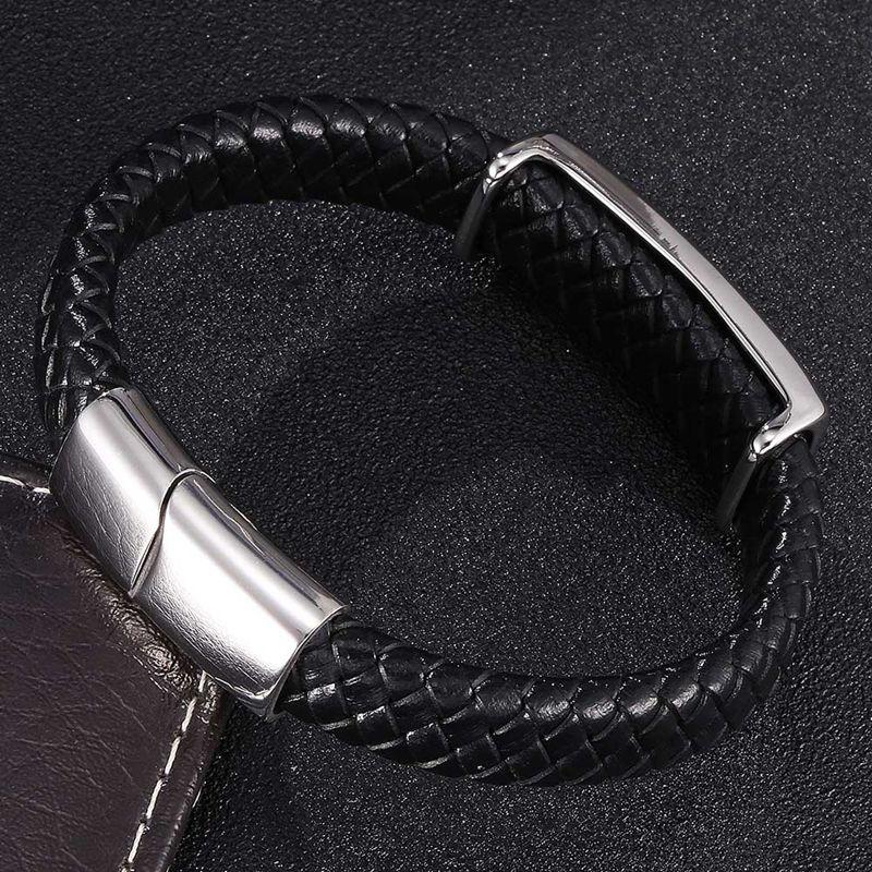 Bracelets Men Skeleton Skull Bracelets Bangles Genuine Leather Hand Bracelet Male Jewelry Gift
