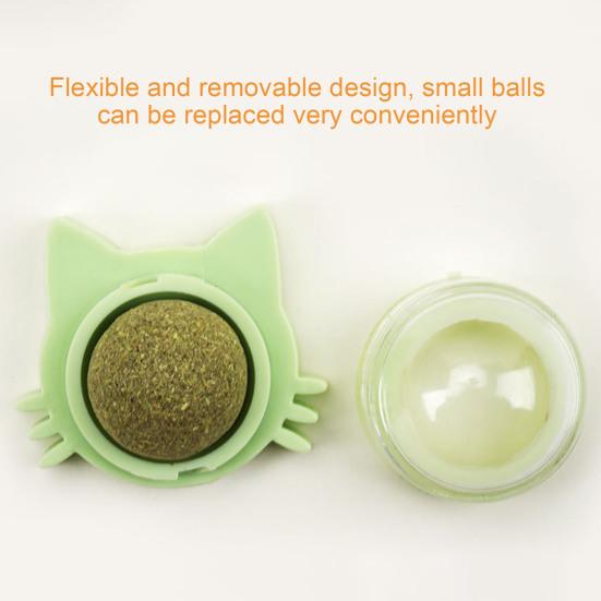 Catnip Ball Edible Catnip Ball Toy Safe Healthy Kitten Chew Teeth Cleaning Dental Toy Wall Treats Cat Lick Ball Toy for Indoor Cats