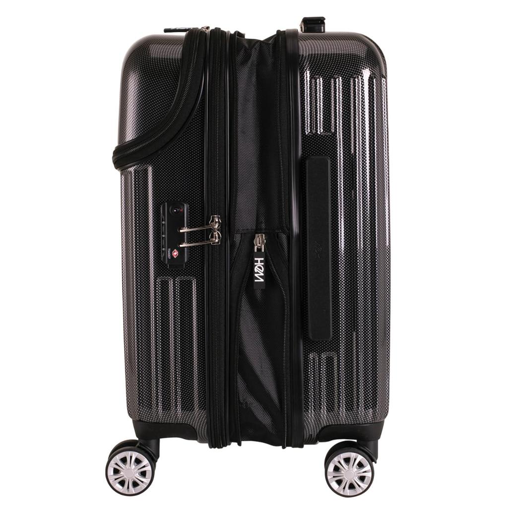 Чемодан для переноски, черный ободок, размер S, удлинение, жесткая сумка для переноски, застежка-молния [HEM] 39-50600 TR-024-01