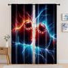 2 шт., Оконные шторы Бокс Пламя Молния Соревнование Универсальный Прочный Полиэстер, Без электричества Универсальный Применяется к