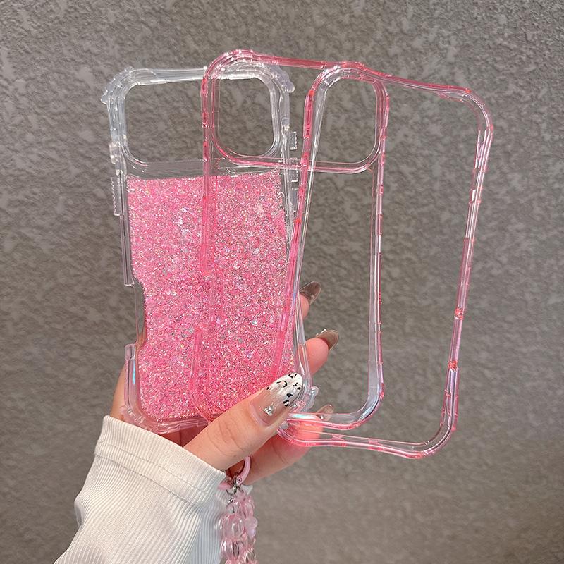 Чехол-накладка 3-в-1 с блестками и эффектом 'Flash Powder' для iPhone 17 16 15 14 13 12 Pro Max Plus, ударопрочный, с поддержкой беспроводной зарядки MagSafe