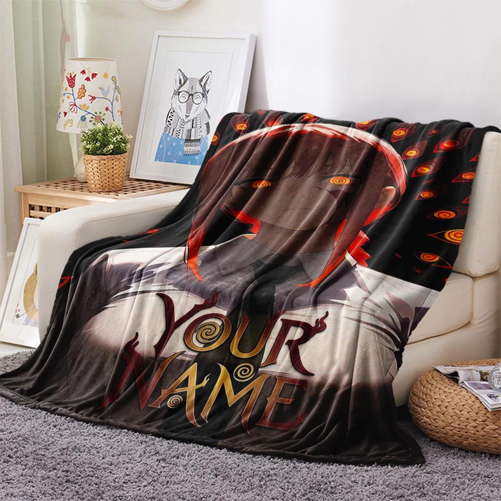 1PC Blood Determination Custom Name Patterned Flannel Blanket Suitable For All Seasons For Home Decor Warmth And Comfort Gifts Holiday Present