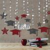 Cheerland 2026 Burgundy Graduation Decorations Black and Maroon Graudation Garland Congrats Grad Banner Cap Grad Party Decor Prom Decoration Silver