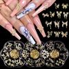 7-Grid Petal Box Nail Art Metal Alloy Three-Dimensional Bow Nail Art Jewelry Diy Silver Butterfly Nail Drill
