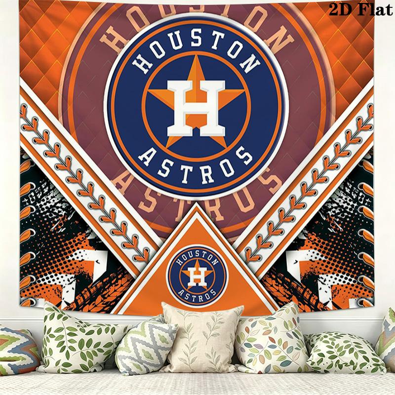 Houston Astros Logo Wall Tapestry Aesthetic Wall Hanging Printed Fabric Blanket Decorative Tapestries for Bedroom Living Room Home Decor