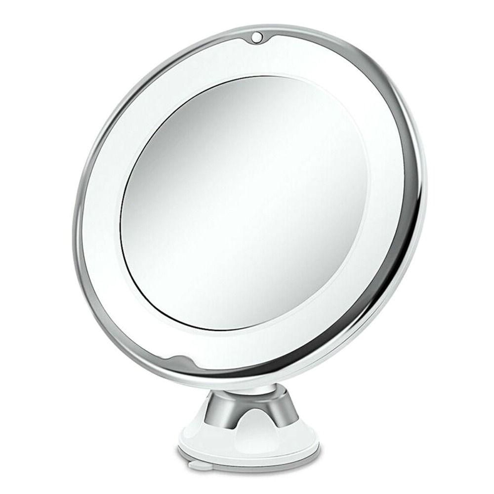 Suction Cup Magnifying Cosmetic Mirror 10X Makeup Mirror Bathroom Mirror LED Vanity Mirror