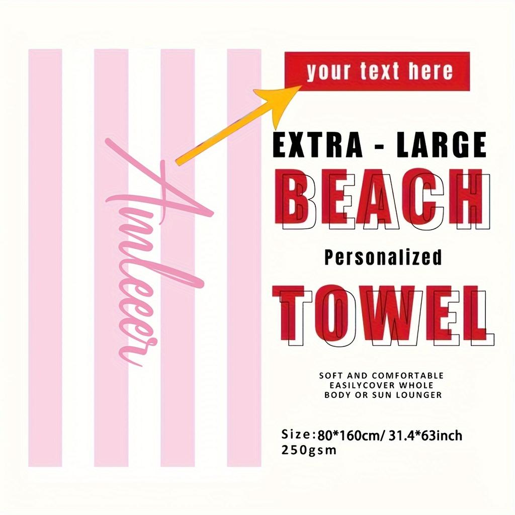 Customized Beach Towel Striped Pattern Personalized Absorbent Bath Towel Quick-drying Swimming Towel For Beach Swimming Outdoor