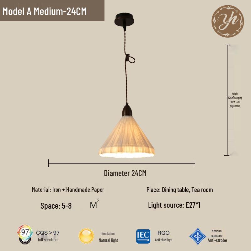 Japanese Wabi-Sabi Paper Art Pendant Light for Tea Room, Zen Homestay, Cafe, Bar Counter, and Entrance Decor.