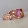 New rose gold crown and pink diamond couple rings for women ins Trendy handmade women's rings