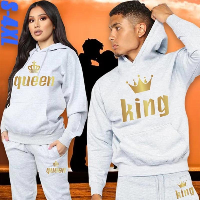 Парная одежда, мужская и женская спортивная одежда King Queen, спортивная одежда и брюки, женская одежда, спортивная одежда оверсайз, костюмы