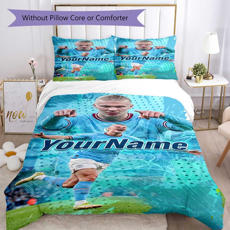 Haaland 5 Customize your name Bedding Set Breathable Duvet Cover with Pillowcases Home Decoration Birthday Gift