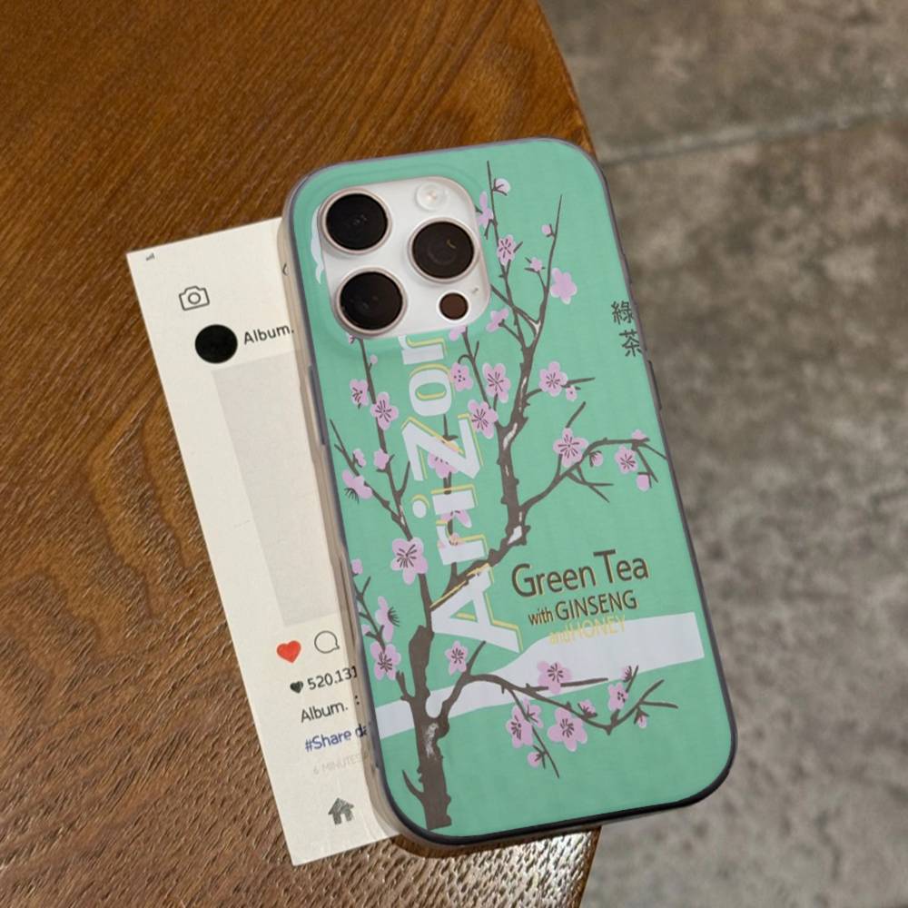 Модная Vaporwave AriZona Iced Tea Эстетика Для IPhone 17 16 15 Plus Pro Max 12 14 Plus 11 13 Волна Гофрированная Полоса Чехол