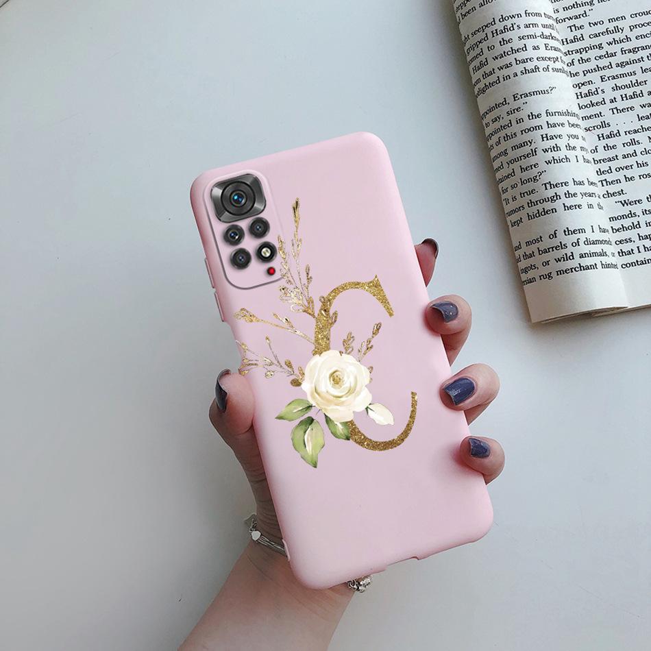 Чехол для Xiaomi Redmi Note 11 Pro Роскошный Чехол с Именем Буквой Алфавита для Телефона для Xiaomi Redmi Note 11 11S Note11 Pro 5G Чехол