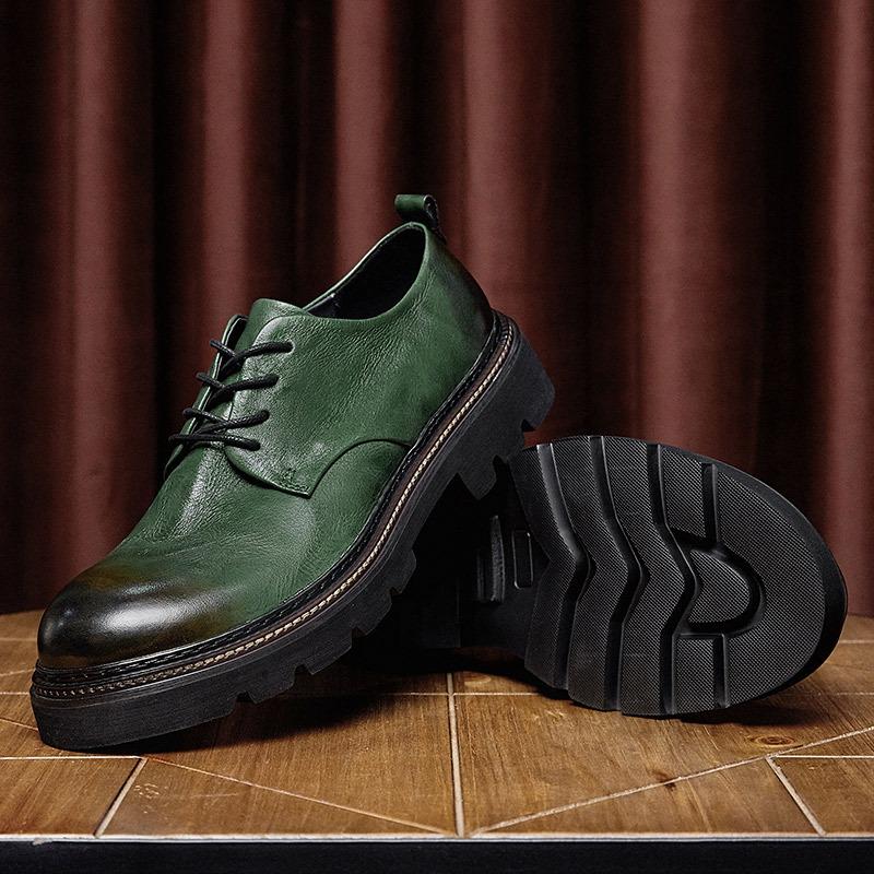 Увеличивающие рост низкие туфли для инструментов мужские кожаные туфли в стиле ретро в британском стиле для бизнеса повседневные кожаные туфли мужские туфли из натуральной кожи с большой головой легкие