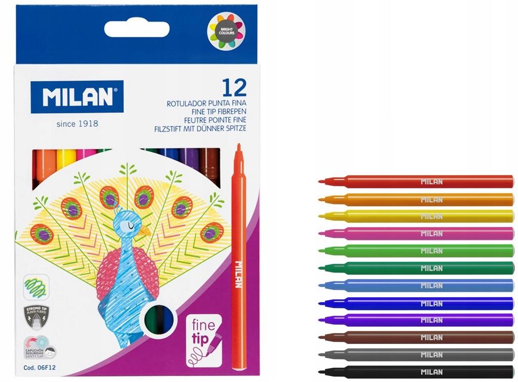 Fine tip markers 12 colors 0754