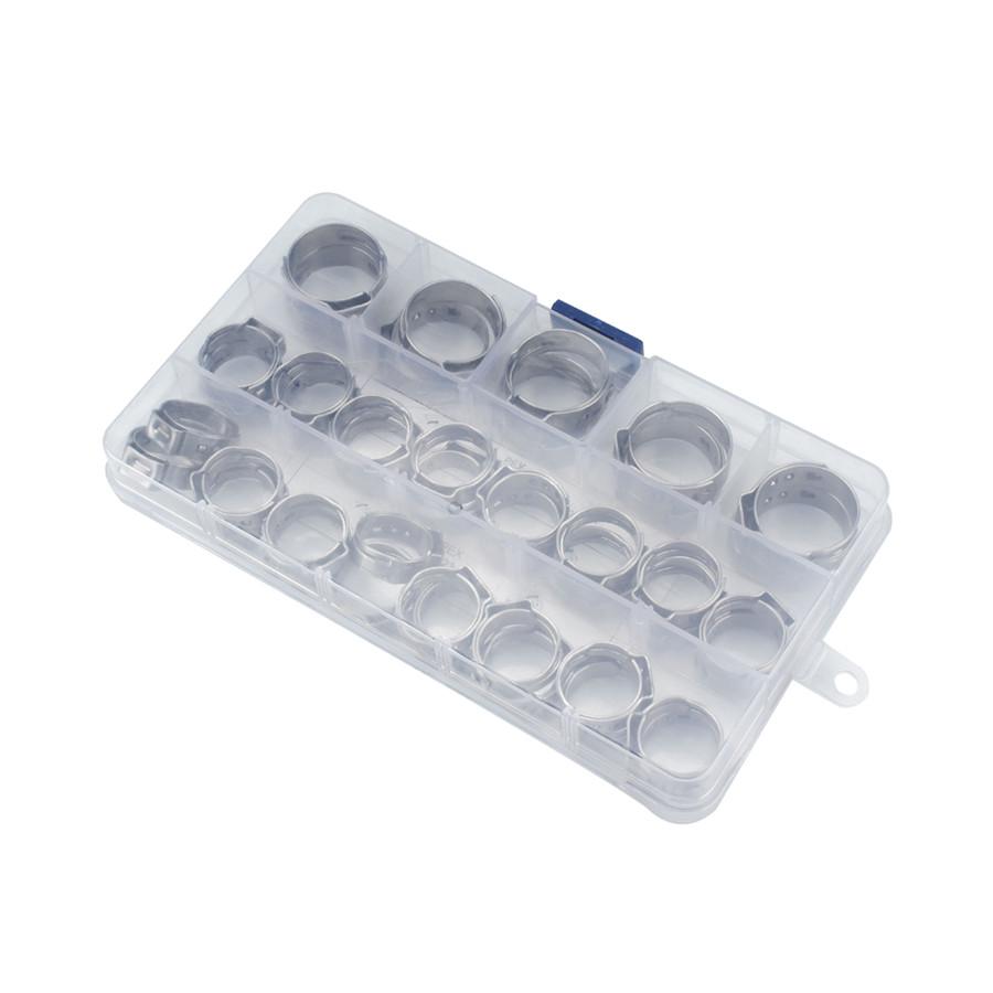 42 шт. Одинарные ушные хомуты из нержавеющей стали для автомобильных гидравлических шлангов O-образные зажимы для труб топливных воздушных шлангов