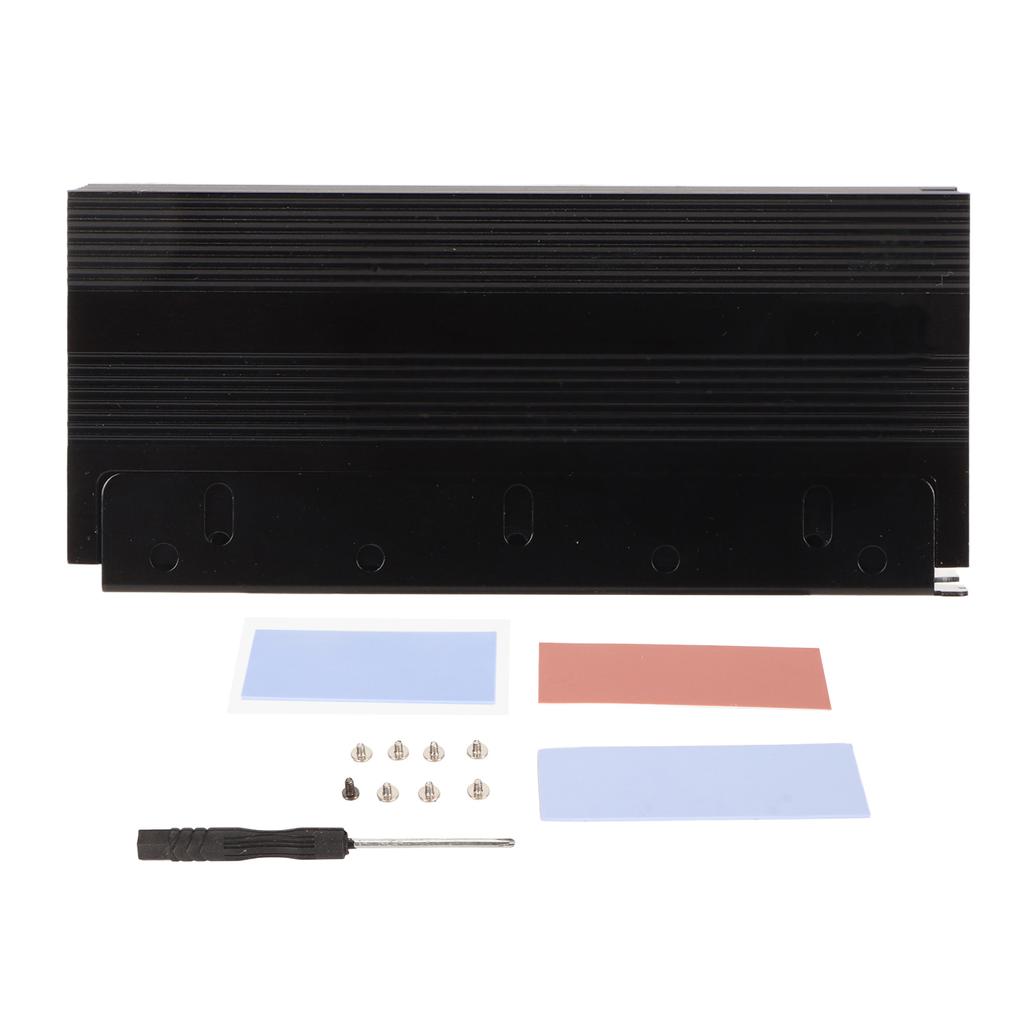 Радиатор M.2 с 3 термопрокладками Алюминиевый сплав Тихая работа Кулер для NVME 2280 SSD Радиатор для SSD Черный