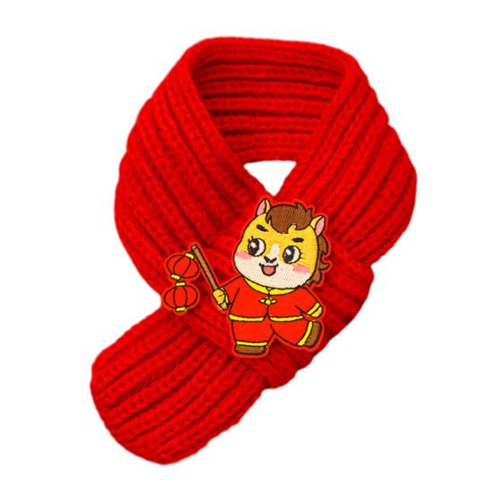 Yousheng Red Knitted Cat Scarf Year of The Horse Dog Scarf Chinese New Year Pet Scarf for Cats And Small Dogs Festive Costume Accessory