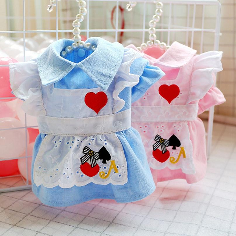 1Pc Party Costume Dog Princess Dress Bow Cute Polyester Party Pet Supplies Love Heart