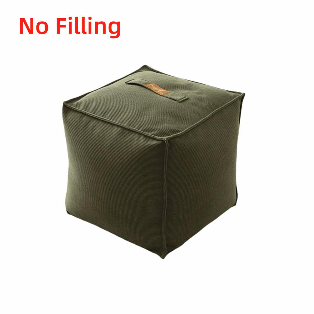 Soft Seat Cushion Cover Large Capacity Unstuffed Footstool Japanese Style Storage Stool Home Decor