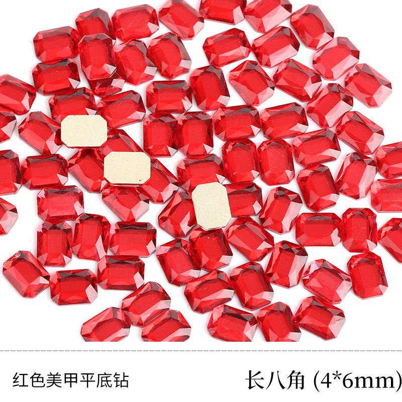 Red Nail Art Jewelry Drill Flat Bottom Special-Shaped Drill Water Drop Horse Eye New Year'S Red Nail Glass Sticker Drill