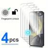 4 шт. Закаленное стекло 9H с разблокировкой по отпечатку пальца для Samsung Galaxy S26 S25 Edge S24 Ultra S23 S22 S21 Plus Note20 Защитная пленка для экрана HD Ультратонкое