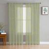 Sage Green Texture Geometric Lines Window Tulle Curtains For Living Room Kitchen Christmas Home Decor Sheer Voile Curtains